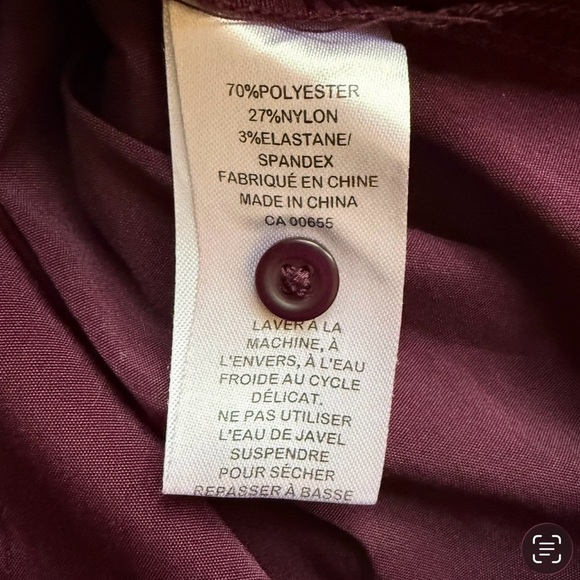 Reitmans Deep Red Button-Down Shirt Size 16P Petite Office Business Casual - Picture 5 of 11